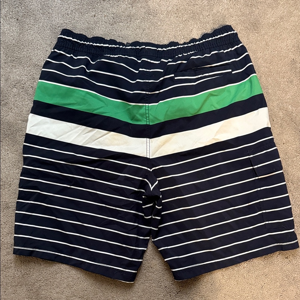 Tommy Hilfiger Men's Swim Shorts - Green, White, and Black size M - Picture 2 of 3